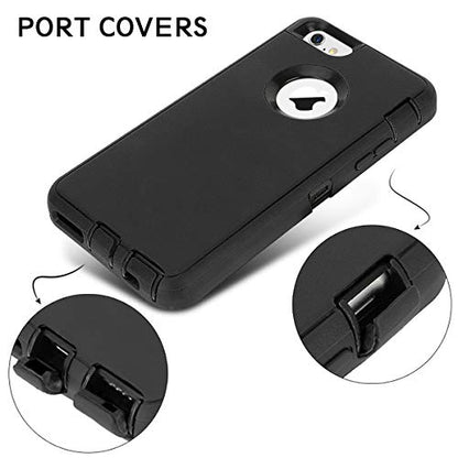 MAXCURY for iPhone 6 Case & iPhone 6s Case Heavy Duty Shockproof Series Case for iPhone 6/6S (4.7")-V2 with Built-in Screen Protector Compatible with All US Carriers - Black - color: Black