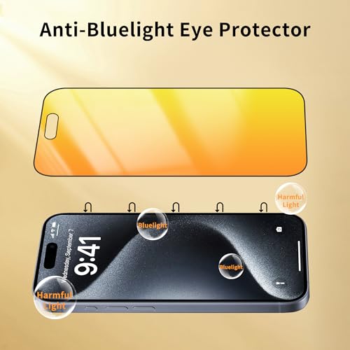 Privacy Screen Protector for iPhone 15 Pro Max 2 Pack (Gold) - color: for iPhone 15 Pro Max (Gold)