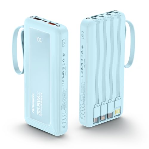 Portable Charger 10000mAh 22.5W Power Bank - color: Sky Blue, size: 10000Mah