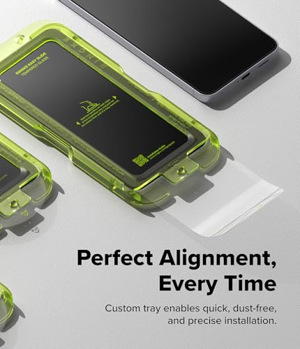 Ringke for Samsung Galaxy S25 FE Screen Protector [Easy Slide, 2 Pack] | Easy Installation with Alignment Tool, Case Friendly Premium 9H Hardness Tempered Glass - size: Galaxy S25 FE