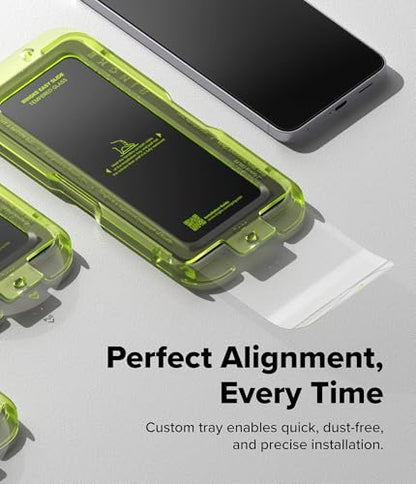 Ringke for Samsung Galaxy S25 FE Screen Protector [Easy Slide, 2 Pack] | Easy Installation with Alignment Tool, Case Friendly Premium 9H Hardness Tempered Glass - size: Galaxy S25 FE
