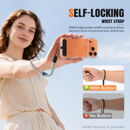 for Phone Lanyard,Anti Theft Travel Essentials - color: B-black+gray