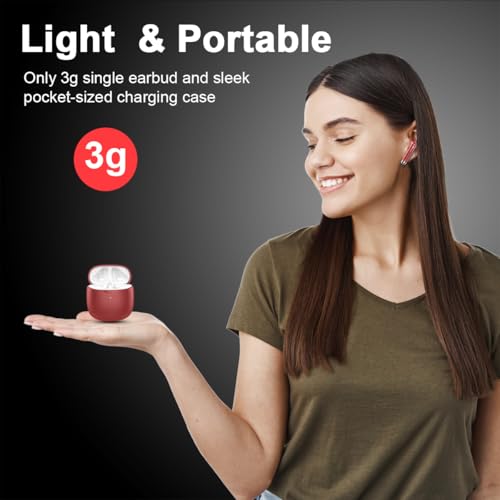 Wireless Earbuds, Bluetooth 5.4 Earbuds Stereo Bass, Bluetooth Headphones - color: Glossy Red