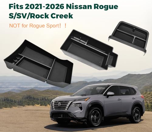 3PCS Center Console Organizer for 2021-2026 Nissan Rogue Accessories - size: for 2021-2026 Nissan Rogue