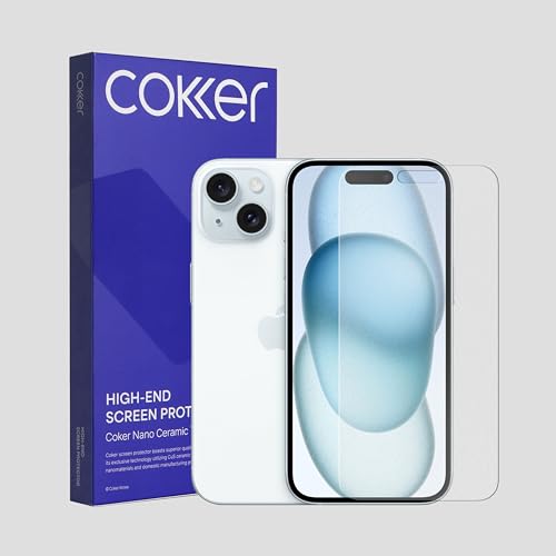 COKER [2 PACK Tempered Glass Matte Paperfeel Screen Protector for iPhone 15 – Korean Precision 9H Hardness, Anti-Glare, Anti-Scratch, Anti-Fingerprint, Anti-Blue Light Easy Install for iPhone 15 - size: iPhone 15