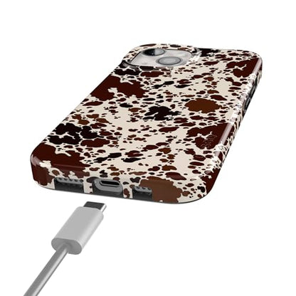Casely iPhone 15 Plus Case | Cowgirl Envy | Cow Print | Compatible with MagSafe | Classic Ultra Slim Design - color: Cowgirl Envy | Cow Print