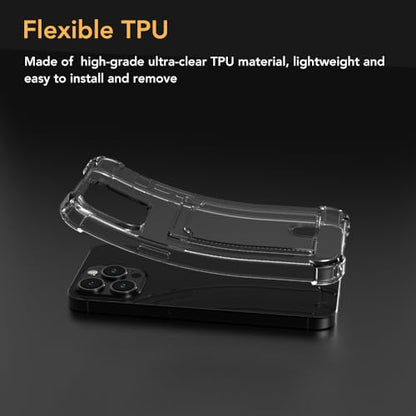 for iPhone 15 Pro Max Crystal Clear Card Case, [Slim & Protection][Up to 2 Cards] Anti-Yellowing Flexible TPU Wallet Case with Card Holder 6.7" 2023 - size: iPhone 15 Pro Max