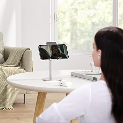 OMOTON CA04 Aluminum Tablet Phone Stand, Adjustable Desk Stand Silver - color: Silver
