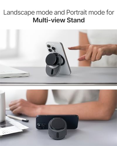 Sinjimoru Phone Grip Stand for MagSafe, Magnetic Kickstand, Clear White - color: Clear White