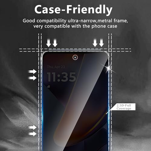 3 Pack Privacy Screen Protector Designed for Motorola Moto G 5G 2025/ Moto G 2026/ Moto G Play 2026/ Moto G Play 2025,Full Coverage Anti-Spy Tempered Glass Film,9H Hardness,Anti-Fingerprint - size: Moto G 5G 2025 FK3