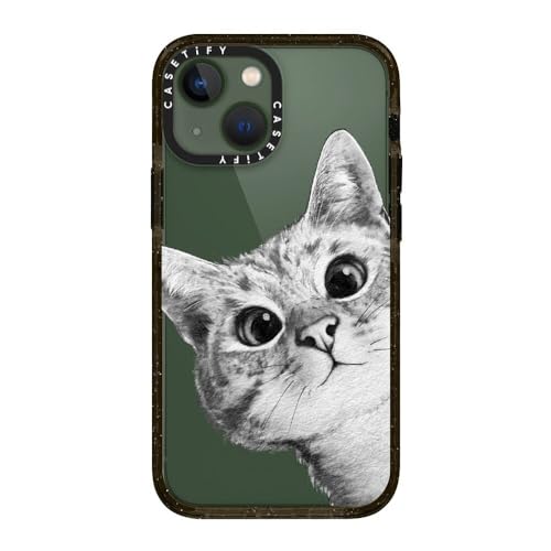 CASETiFY for iPhone 13 Mini Case - Impact | Slim Fit | 6.6 ft. Drop Protection | peekaboo cat on rose gold | Black - color: peekaboo cat on rose gold, size: Iphone 13 Mini (5.4")