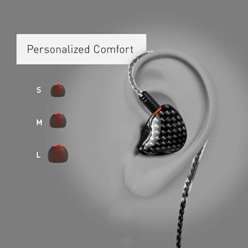 DEMAKE in Ear Monitor with Detachable 3.5mm Cable - color: Carbon Fiber, size: No Mic