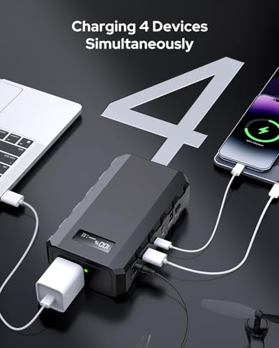 Apowking Portable Power Bank with AC Outlet, 65W Portable Laptop Charger - color: Black
