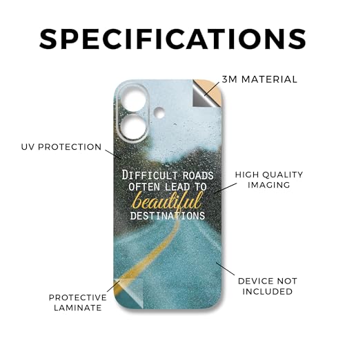 Glossy Glitter Phone Skin Compatible with Apple iPhone 17 - Difficult Roads - Premium 3M Vinyl Protective Wrap Decal Cover - Easy to Apply | Crafted in The USA by MightySkins - color: Difficult Roads, size: iPhone 17 (Full Wrap), style: Glossy Glitter Fin
