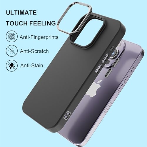 TENOC Phone Case Compatible with iPhone 15, Black Case Anti-Fingerprint Protective Bumper Matte Cover for 6.1 Inch - color: Black, size: iPhone 15