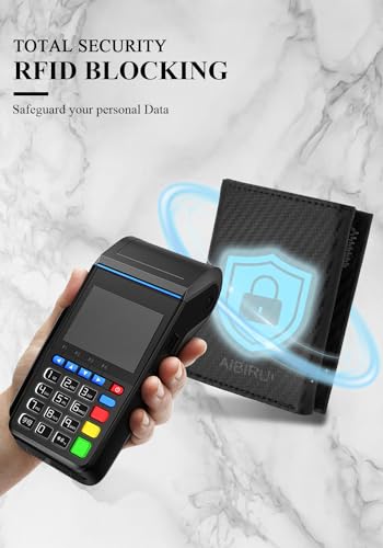 Wallet For Men Trifold,Pop Up Wallet By Metal&Leather,RFID Blocking - color: Black