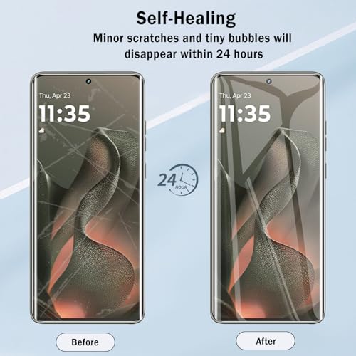2 Pack Screen Protector for Motorola Edge 2025,Soft Flexible TPU Film Screen Protector for Moto Edge 2025,Full Coverage,HD Clear,Support Fingerprint Unlock,with Easy Installation Alignment Tool