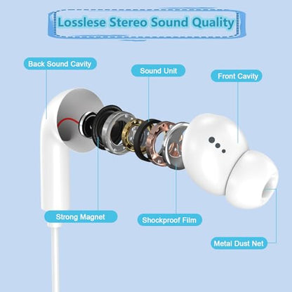 [Apple MFi Certified] Wired Headphones for iPhone 14 13 12,Earbuds with Lightning Connector Built-in Mic & Volume Control HiFi Stereo Nosie Reduction Earphones Compatible with iPhone 13/11/XR/XS/X/8/7 - size: L