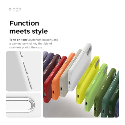 elago Premium Magnetic Silicone Case for iPhone 17 White | Compatible with MagSafe, Liquid Silicone Material, Protection, Shockproof, Slim Phone (White) - color: White, size: iPhone 17