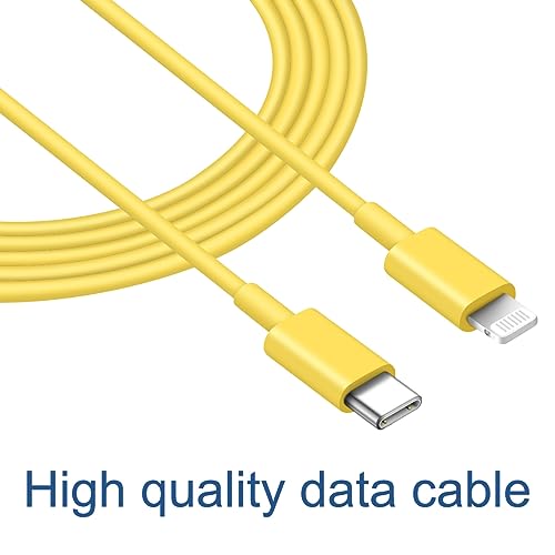 iPhone Fast Charger Lightning Cable [MFi Certified] 2-Pack USB-C to Lightning Cable (6.6Ft) Fast Charging Compatible with iPhone14/14 Plus/14 Pro/14 Pro Max/13/13pro/12/12 Pro/12 Pro Max(Yellow） - color: Yellow