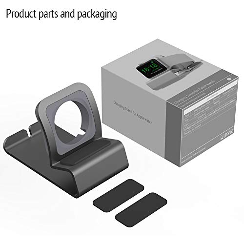 Sincetop Compatible with Apple Watch Charger Stand Ultra 2/Ultra/SE/9/8/7/6/5/4/3/2/1, Aluminum iWatch 49 45 41 44 40 42 38 Charging Holder Dock Nightstand Mode-Magnetic Charger not Included-Gray - color: Gray