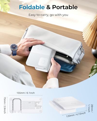 3 in 1 Wireless Charger Station for Galaxy S26 Ultra S25 S24, Foldable - color: Samsung White