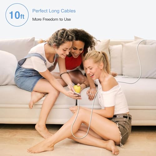 10FT iPhone 15/16/16E/17E Woven USB C Cable for iPhone 17/16/15 Pro Max, Plus,iPad 10th Gen,iPad Pro 12.9/11,iPad Air 5/4th,Mini 6th, AirPods Pro 2nd/3rd gen USB A to USB C Long CarPlay Charger Cord - size: 10FT, style: USB A to USB C