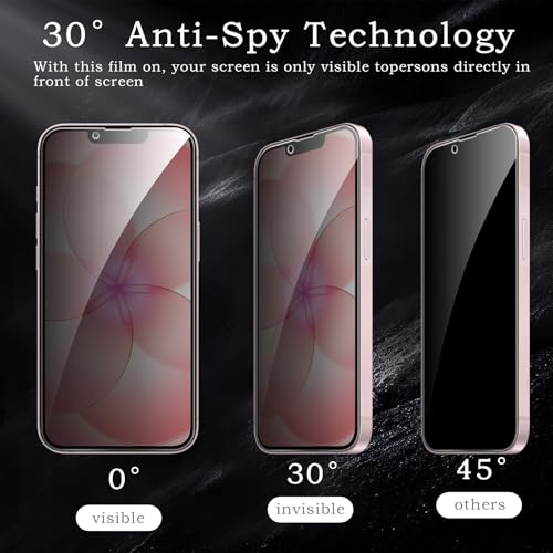 Privacy Screen Protector for iPhone 17e, Shatterproof Tempered Glass Accessories, Anti Spy Tempered Glass Film, Case Friendly Ultra Resistant 9H Hardness Anti-Glare HD Black -3 Pack