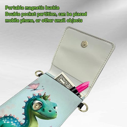 Small Crossbody Bags with Adjustable Shoulder Strap - color: Butterfly Dinosaur