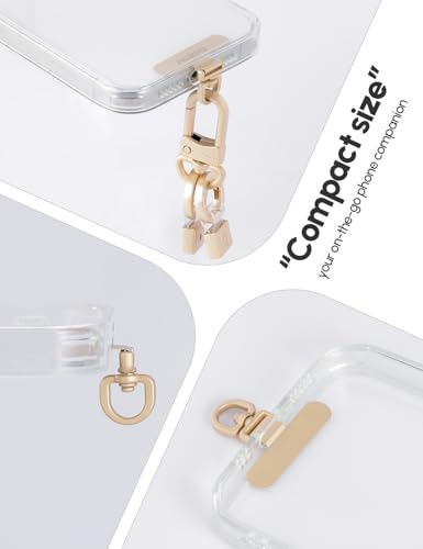 Phone Lanyard Tether Tab,Phone Strap Metal Patch,Universal Phone Lanyard Tether Patch Without Adhesive - color: Black