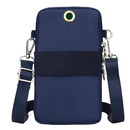 Small Crossbody Bag for Women - Mini Phone Purses with Crossbody Strap and Wallet - Nylon Arm Bag - color: A-darkblue
