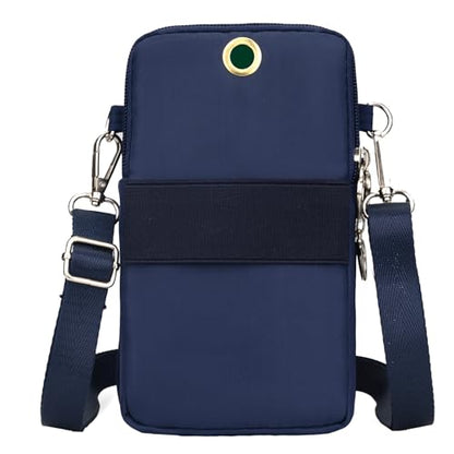 Small Crossbody Bag for Women - Mini Phone Purses with Crossbody Strap and Wallet - Nylon Arm Bag - color: A-darkblue