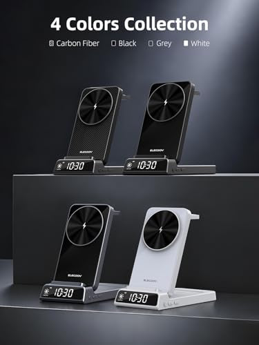 Magnetic Wireless Charger for Samsung, Nightstand Travel Android Charger - color: Gray