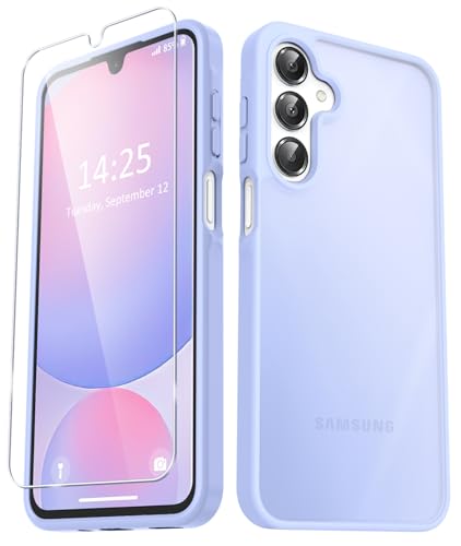 YENAPOON for Samsung Galaxy A16 5G Case, Matte Phone Case, Lavender Purple | with 1 Screen Protector, Frosted Translucent Back, Slim Shockproof Protective Cover - color: Lavender Purple, size: for Galaxy A16 5G