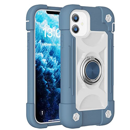 MARKILL Compatible with iPhone 11 Case 6.1 Inch with 360°Rotate Ring Stand, Military Grade Drop Protection Full Body Rugged Heavy Duty Case 3 in 1 Protective Cover Blue - color: Blue, size: iPhone 11 6.1"