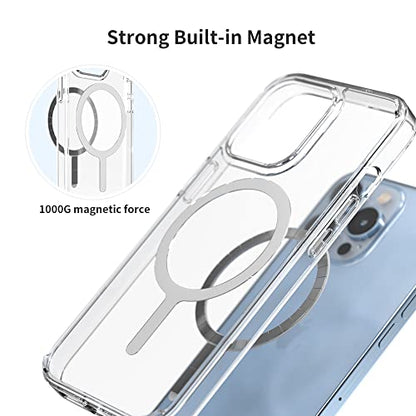 Sinjimoru for iPhone 16 Plus Clear Case, Compatible with MagSafe | M-Airclo Basic, anti-yellowing UV coating, shockproof PC TPU bumper, 1000G strong magnet - size: iPhone 16 Plus