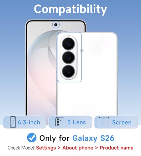 USLAI Case for Samsung Galaxy S26, Anti-Yellowing, Crystal Clear Back, Shockproof & Military‑Grade Drop Protection - Transparent - color: Clear, size: Samsung Galaxy S26