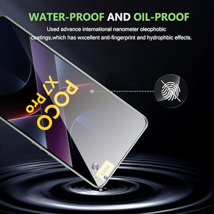 for Xiaomi Poco X7 Pro 5G Screen Protector with Camera Lens Protector, 9H Hardness Anti-Scratch Tempered Glass flim, Case Friendly, Anti-Fingerprint,Anti-Scratch (2+2 PACK) - color: Poco X7 Pro