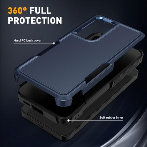Vinve for Samsung Galaxy S24 FE Case with HD Screen Protector, Military-Grade Shockproof & Dual-Layer Protection, Anti-Slip Grip Design Phone Case, Blue - color: Blue