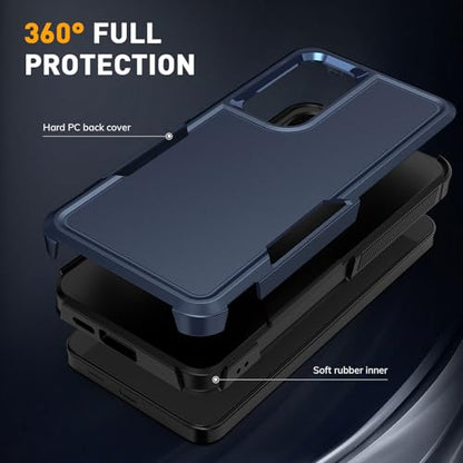 Vinve for Samsung Galaxy S24 FE Case with HD Screen Protector, Military-Grade Shockproof & Dual-Layer Protection, Anti-Slip Grip Design Phone Case, Blue - color: Blue