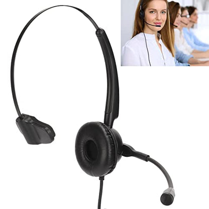 Corded Phone Headset with Noise Clation, Single Ear Headphone for Customer Service, Multimedia Hing, Use, Plug and Play with 330 Degree Rotatable Ear Plate