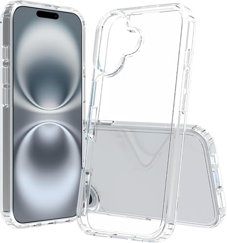 for iPhone 16 Case Clear, Non-Yellowing, Compatible with MagSafe, Military-Grade Protective Case, Shockproof Slim Phone Case for iPhone 16 Transparent 6.1 Inch, Crystal Clear