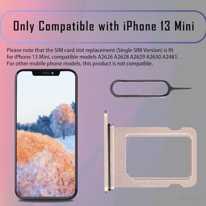 for iPhone 13 Mini Pink Single SIM Card Tray Slot Replacement