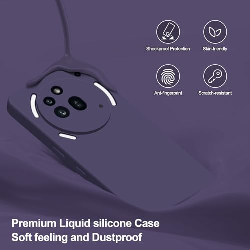 Silicone Case for Nothing Phone 3A Pro, Deep Purple | Soft Silicone Silky Touch Easy Clean, Shockproof Slim Phone Cover, Upgraded Camera Protection, Anti-Scratch Microfiber Lining - color: Deep Purple, size: Nothing Phone 3A Pro