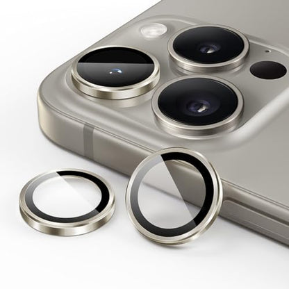 JETech Camera Lens Protector for iPhone 15 Pro/15 Pro Max, Natural Titanium - color: Natural Titanium