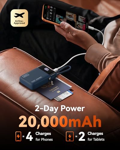 INIU Portable Charger, Smaller 45W Fast Charging Power Bank, 20000mAh Blue - color: Blue, size: 20000mAh