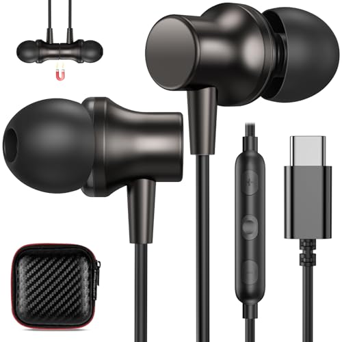 COOYA USB C Headphones Wired Earbuds for iPhone 18 Pro Max 17 16, Gunmetal - color: Gunmetal