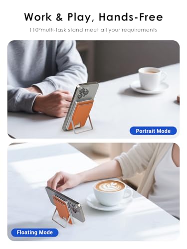 for MagSafe Wallet,Strong Magnetic 7 Card Holder with Stand,Pop Up Cards,RFID Blocking,Metal Leather,Ultra Slim Travel Wallet for iPhone 16 15 14 13 12 Android,Gifts for Men Women (Brown) - color: Brown