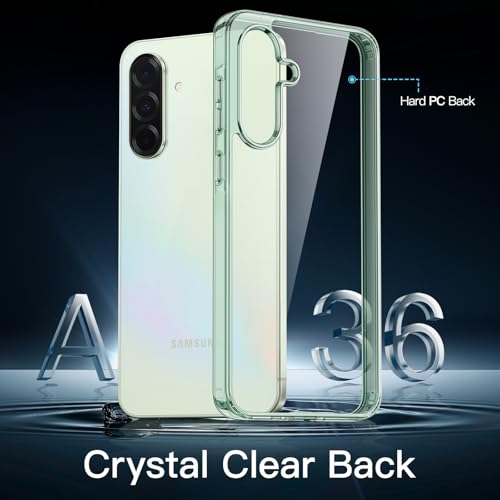 JETech Case for Samsung Galaxy A36, Anti-Yellowing, Lime | Shockproof Protection, Scratch Resistant Hard PC Back, Durable Transparent TPU Bumper - color: Lime, size: Galaxy A36