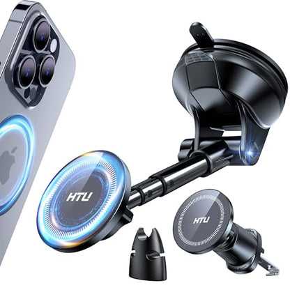 HTU【Military-Grade 85LBS Strongest Suction Upgraded for Magsafe Car Mount - color: Dark Grey